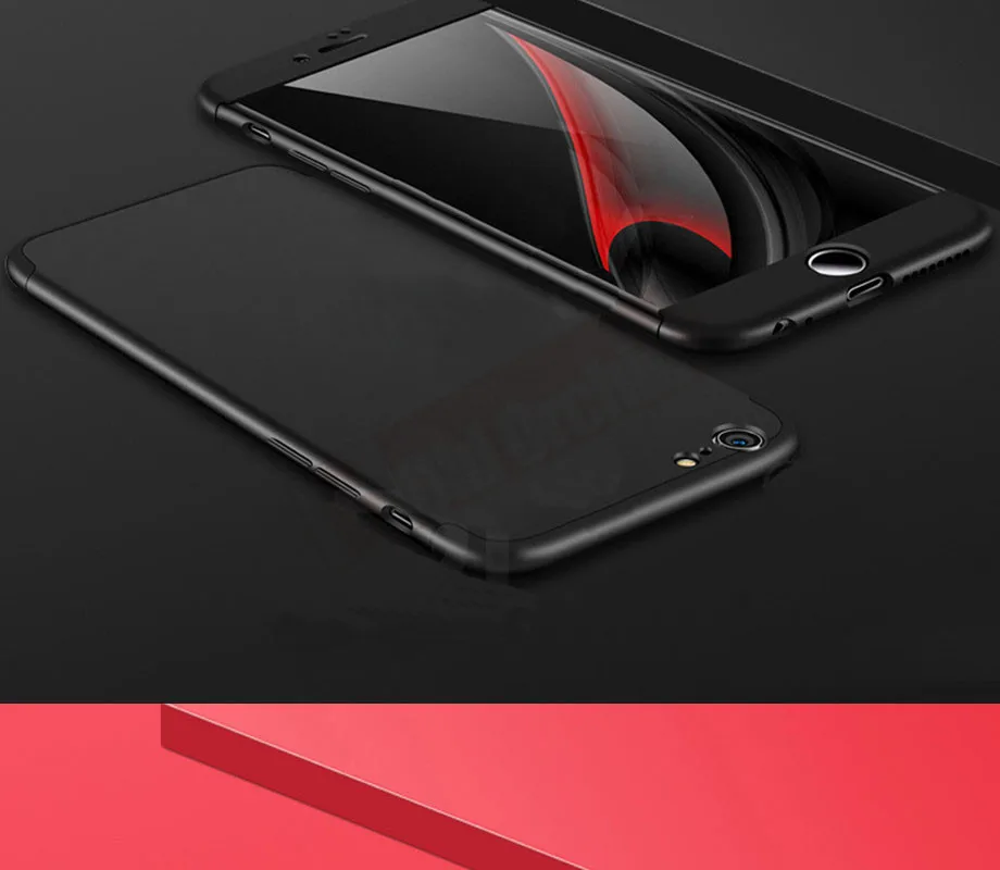 360 градусов Защита полное покрытие матовый чехол для iPhone 6 6s 7 Plus чехол для Apple Phone 7 8 8 Plus 5 5S X чехол для телефона