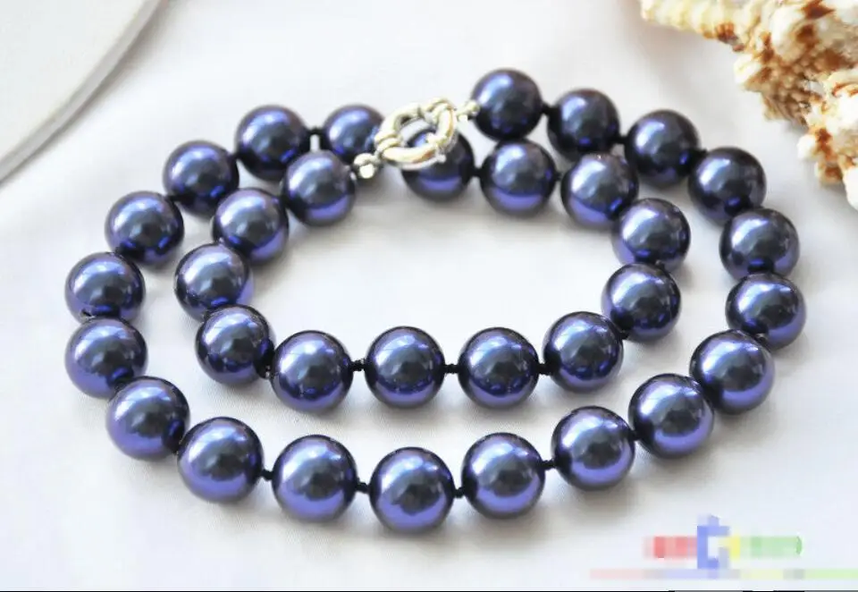 Free shipping hot sale Women Bridal Wedding Jewelry &gt&gt17&quot 12mm stone-blue SOUTH SEA SHELL PEARL NECKLACE | Украшения и