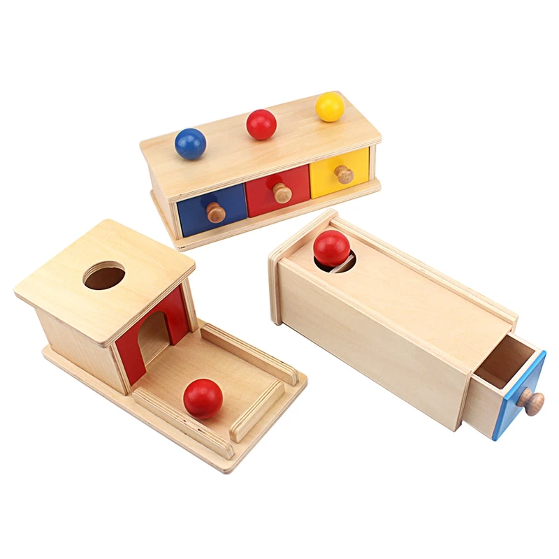 

Baby Toys Montessori Imbucare Box with Ball Toy for Children Educational Wooden Toys Box Wood Products Kids Sensory Toys Infants