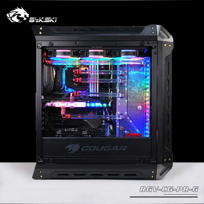 Пластина водяного охлаждения Bykski RGV-CG-PR-G для COUGAR Gemini T чехол RBW(5 В)/RGB(12 В) подходит