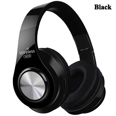 Black Наушники Bluetooth гарнитура Беспроводная FM радио TF карта HIFI наушники вызов бас с микрофоном складной длительный срок службы батареи - Цвет: Black