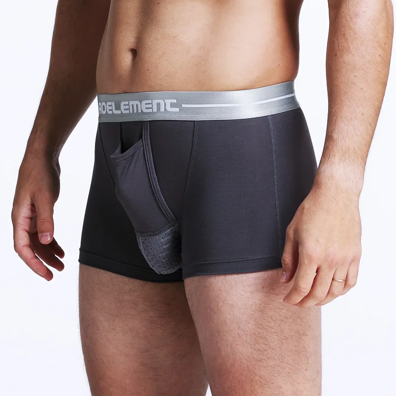 

Male panties modal Mens silver belt Support scrotum bag function boxer shorts men sexy masculino mens mens open front underwear