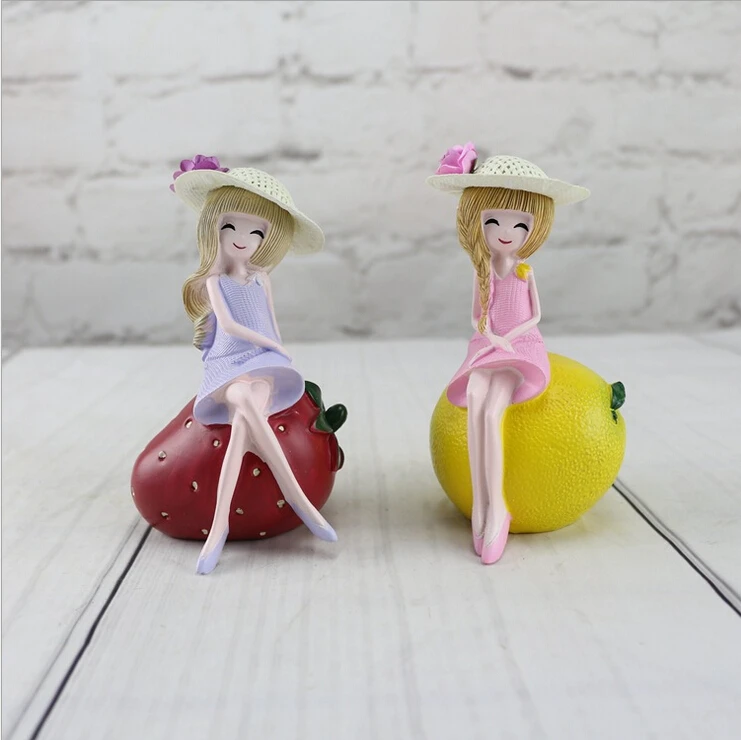 Креативная Мода фрукты лимон клубника арбуз яблоко девушка украшение торта
