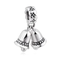 s925 silver charm bell pendant bead fit sterling silver original charms bracelets bangles christmas gift