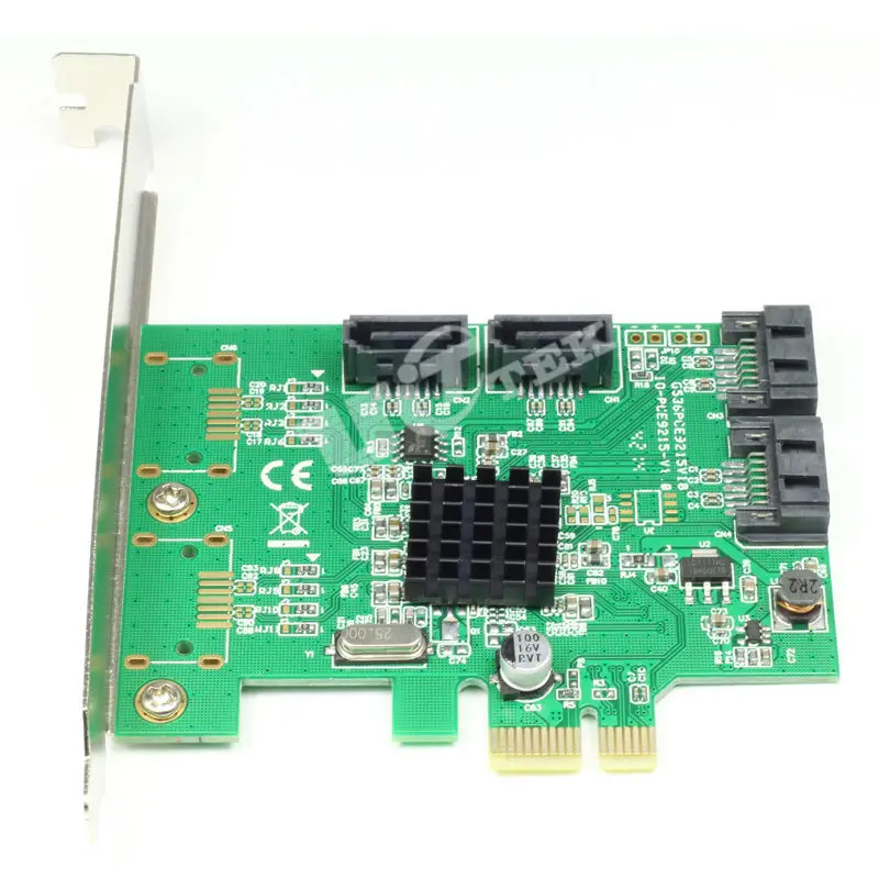 PCI Express к SATA 3 плата контроллера E 4 портам 0 III адаптер 6 Гбит/с w/низкопрофильный