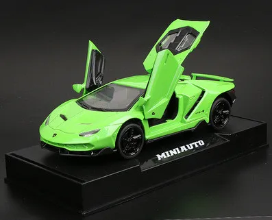 Зеленый Светодиодная вспышка LP770 1:32 Lamborghinis автомобиль сплав спортивная модель автомобиля звук супер гоночный автомобиль задний откидной горячие колеса автомобиля для детей - Цвет: Зеленый
