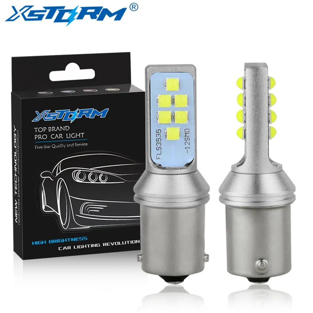 Светодиодный стоп сигнал для автомобиля 2 шт. 1156 BA15S P21W R5W R10W 12 3535SMD лампа заднего