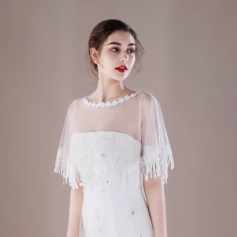 Fashion Summer Bridal Wrap Applique Wedding Dress Cover Up Accessories Bridesmaids Bride Short Sheer Cape Jacket Handmade | Свадьбы и
