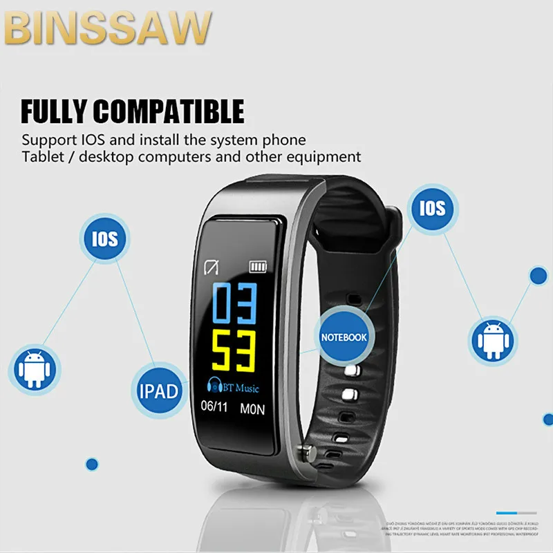 Умные часы BINSSAW для мужчин и женщин съемные Bluetooth-наушники сенсорный монитор