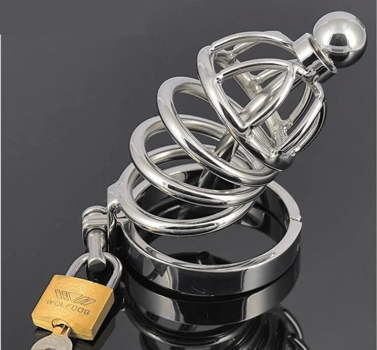 

Latest Male Stainless Steel Bondage Cock Penis Cage With Catheter Chastity Belt Device BDSM Gay Fetish Adult Sex Toy A502