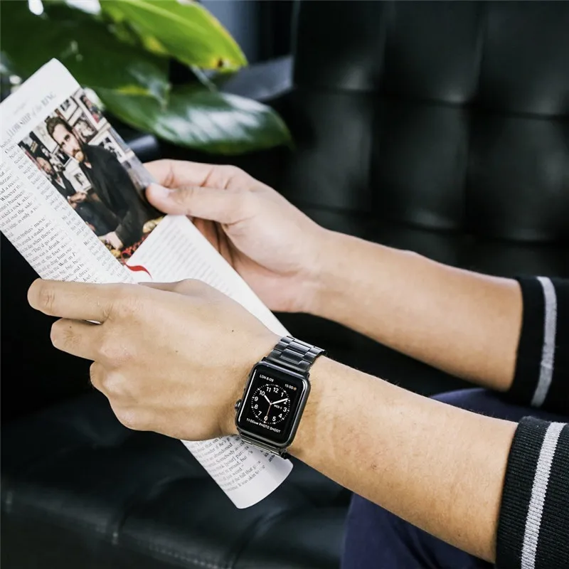 Ремешок из нержавеющей стали для Apple Watch 40 мм/44 мм серии 2/3/4/5 сменная классическая