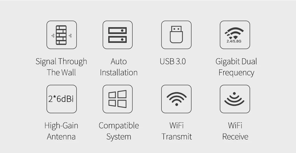 COMFAST 5,8 ГГц Usb wifi адаптер 1300 Мбит/с 802.11ac дальний wifi приемник 2* 6dBi антенны двухдиапазонный CF-WU782AC