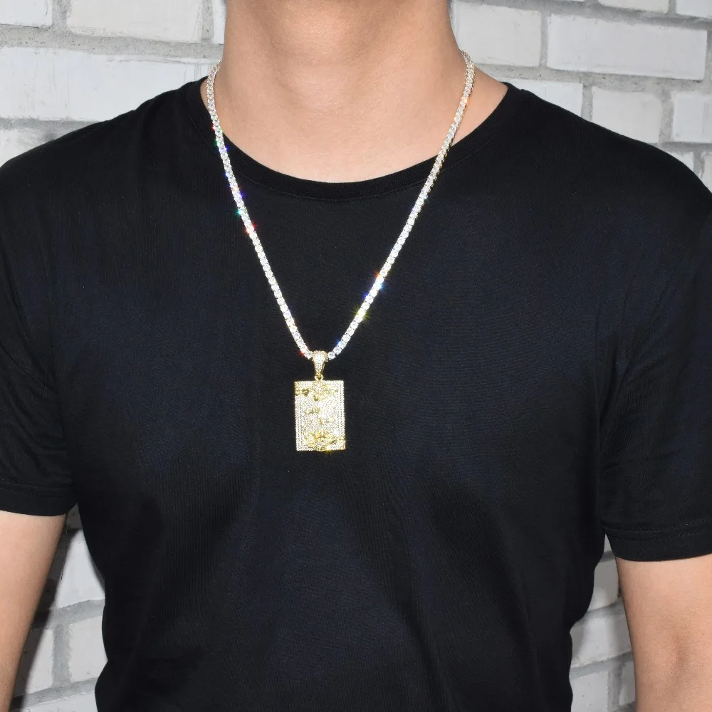 Мужское ожерелье с подвеской Король сердца кулон черепом лицом игральными