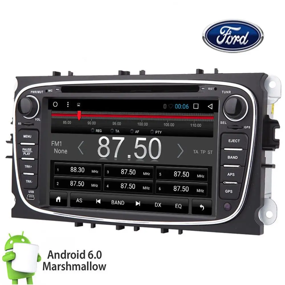 4 core 2 DIN Android 6.0 автомобиль DVD GPS Navi Bluetooth для Ford Mondeo Focus S MAX|din android|2 din androidcar dvd gps |