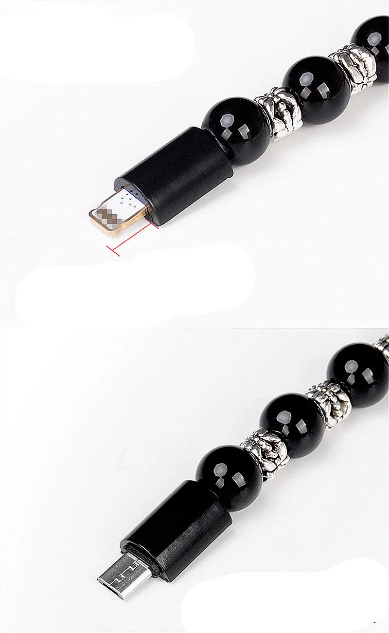 Micro USB2.0 креативный USB кабель синхронизации данных и зарядки браслет из бисера зарядное устройство чистый цвет для iPhone Android 8pin type C для samsung