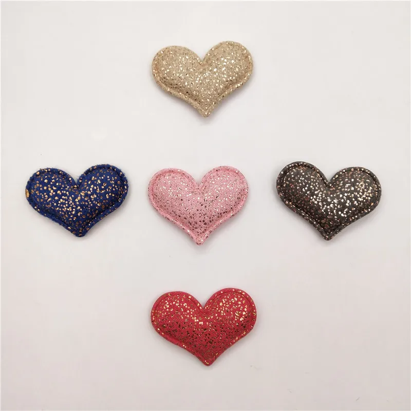 Mix color 60 шт./лот 3,8*3 см сердце Мягкий аппликации для детей заколка для волос интимные аксессуары и одежды - Цвет: Mix color