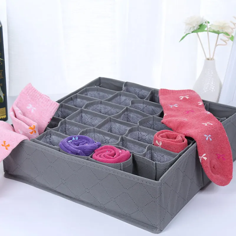 Household Underwear Organizer Box Bamboo Charcoal For Socks Ties Storage High Quality Drawer Divider Closet Case | Дом и сад
