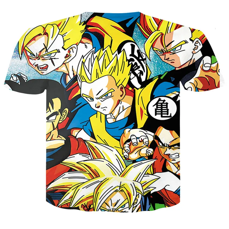 Футболка harajuku для мужчин и женщин Dragon Ball Z Super Saiyan vegeta Goku Goten Gohan японская футболка с