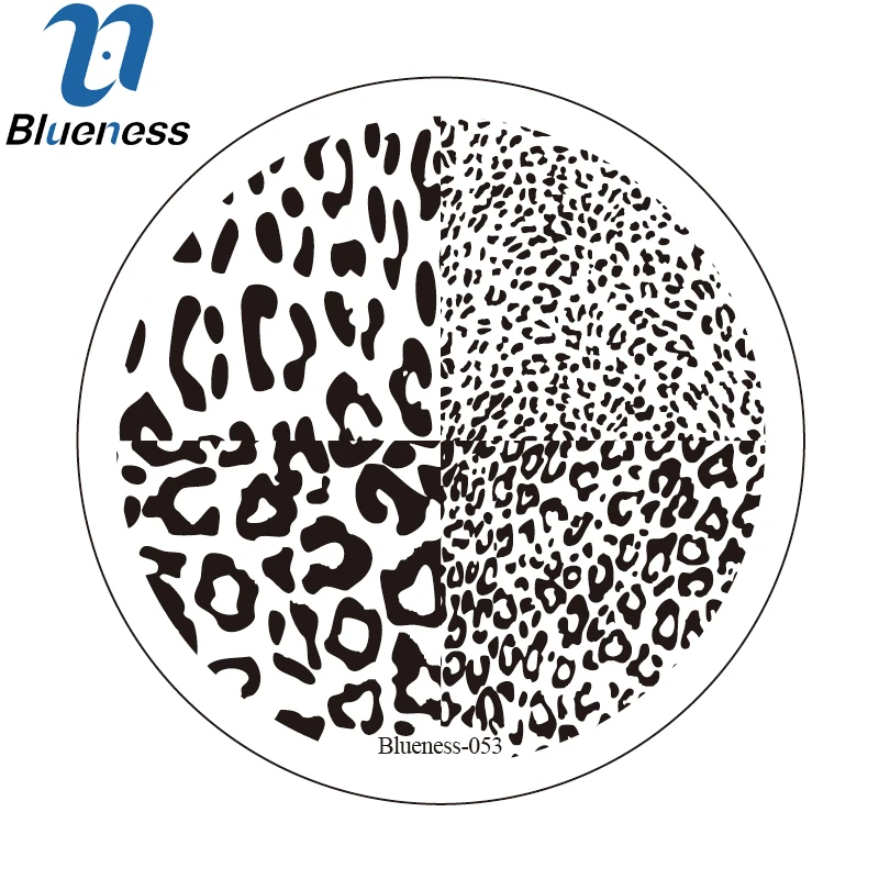 Синий леопард сетки дизайн ногтей штамп шаблон 3D Мода лак печать штамповки