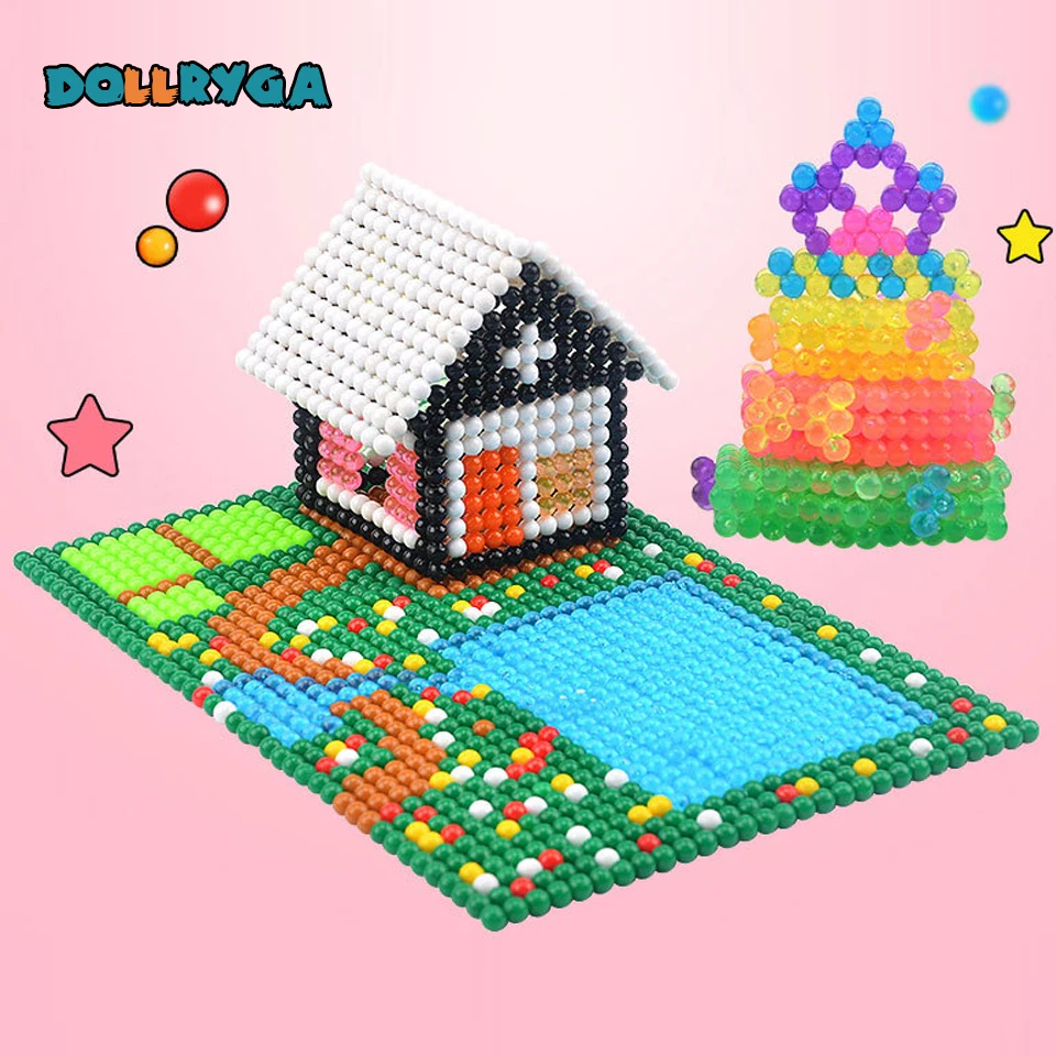 DOLLRYGA шт./кор. 400 24 цвета бусины драгоценность шарик заправка пакет магические бусины набор воды липкие бусины для детского изготовления для детей
