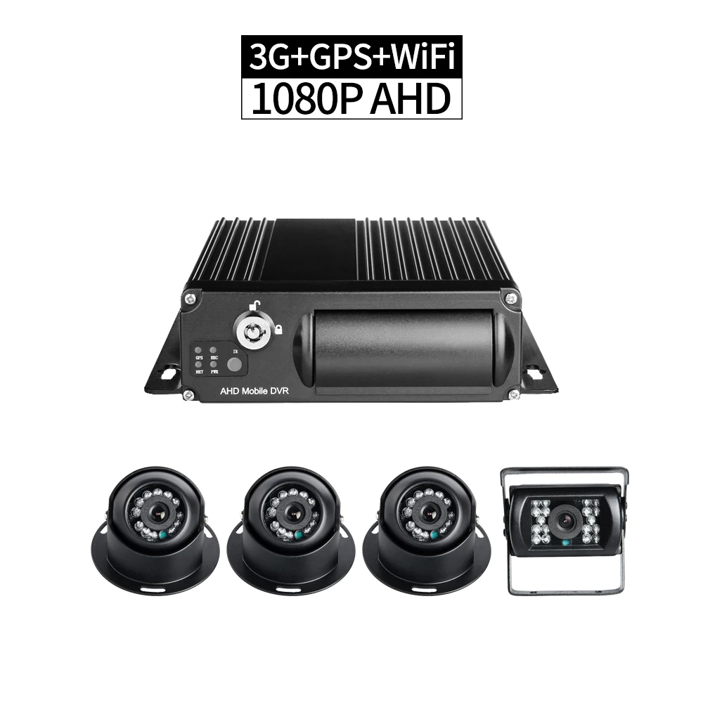 4 канала 3G сеть AHD 1080P SD карта Автомобильный мобильный видеорегистратор наборы WIFI