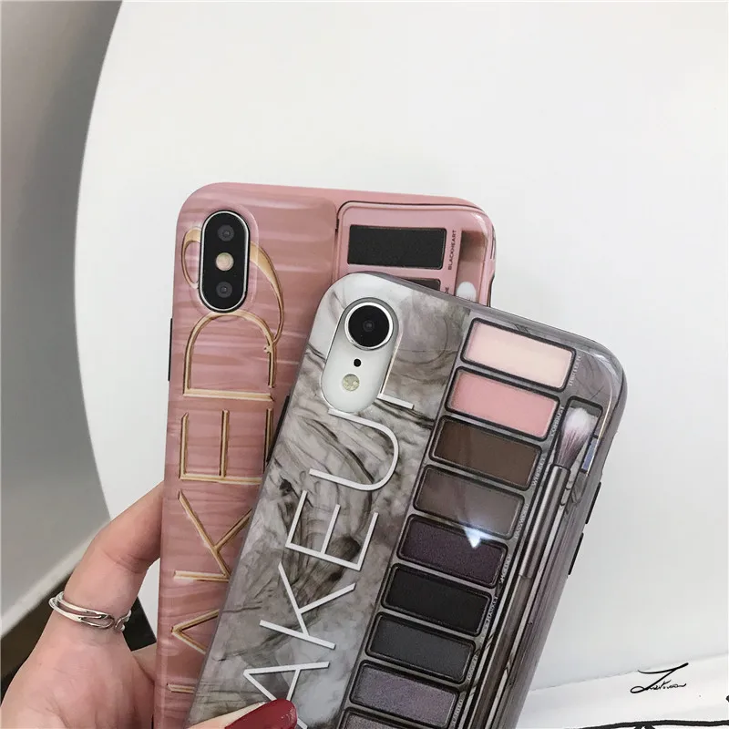 Makeup Eyeshadow Palette phone Case For iPhone XS Max 7 8 plus Phone Silicon Cover XR Anti-knock soft shell F24 |