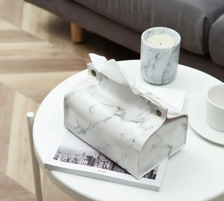 Простой стиль мраморный узор Коробка ПУ ткани гостиной кухни бытовой полиуретановый тканевый чехол 0618