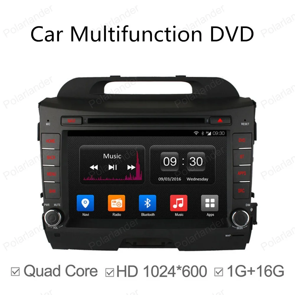 7in 1024*600 Android 4 четырехъядерный автомобильный dvd-плеер с двумя цифровыми входами