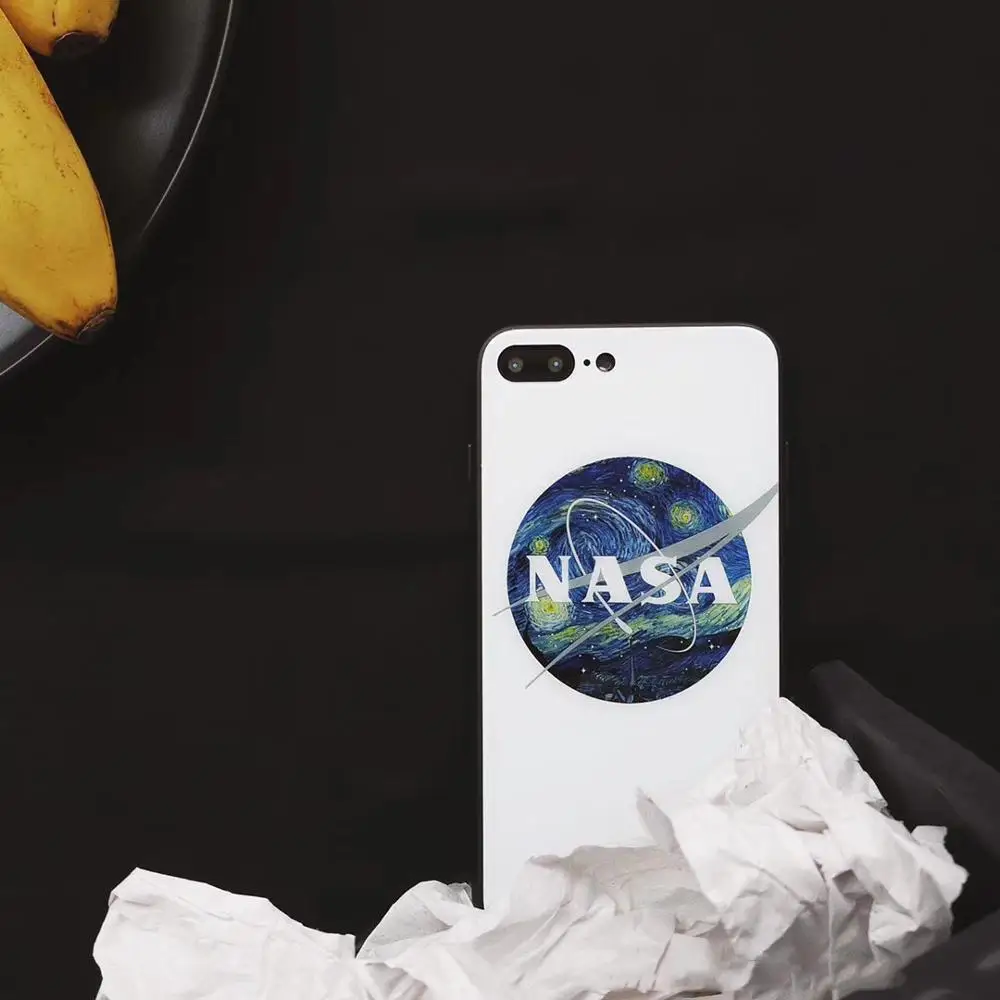 Корейский стиль живопись планета Телефон чехол для iPhone 6 7 8 6S Модный стеклянный