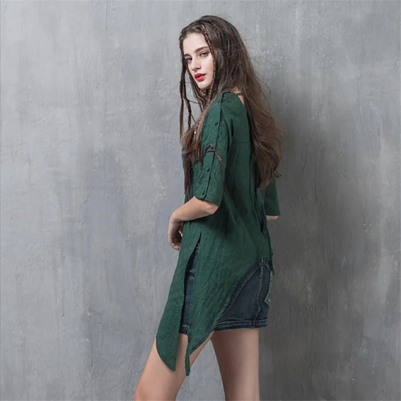 Винтажная Весенняя рубашка для женщин новинка 2020 Повседневная блузка из хлопка и