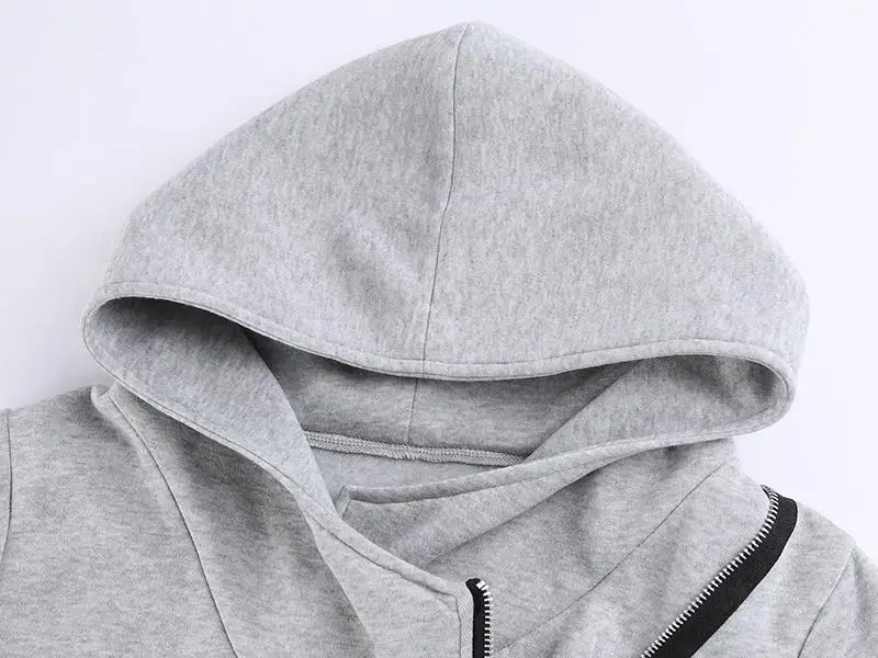 Толстовка больших размеров 5XL, Повседневная осенне-зимняя женская толстовка, одноцветная туника с капюшоном, топы, пуловер с длинным рукавом, толстовка на молнии SJ1127M