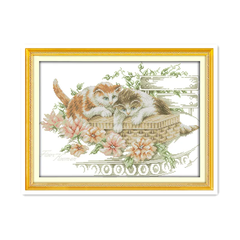 Набор для вышивки крестиком в виде котят 11 шт. 14 шт.|cross stitch kits|14ct cross kitsstitching kit |