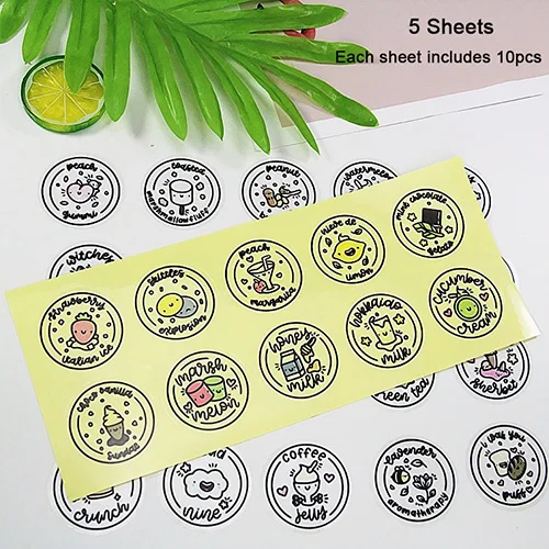 B Happy Monkey 5 sheet/Pack Transparent Stick Figure Stickers For Slime Box Cartoon Slime DIY Accessories Gift Toy For Kids Adults - Цвет: B