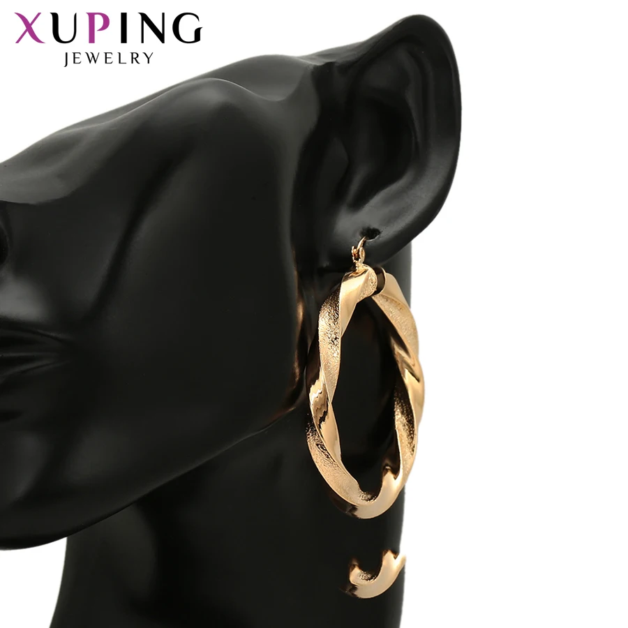 Xuping элегантные позолоченные серьги-обручи для женщин, модные ювелирные изделия, красивые подарки на Рождество, S125.8-97766