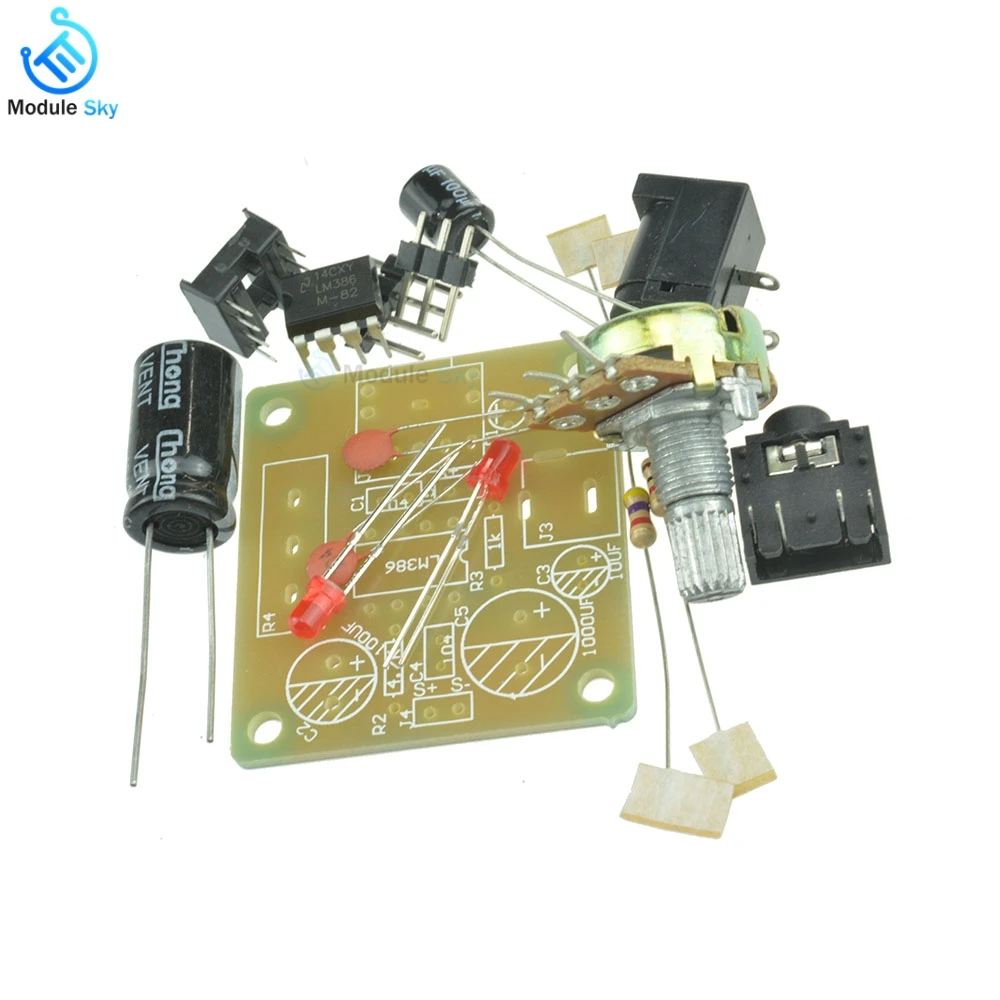 Плата усилителя LM386 аудио динамик C Мини-усилителем борту модуль 3 V-12 V DIY Kit усилитель de potencia трансивер материнская плата