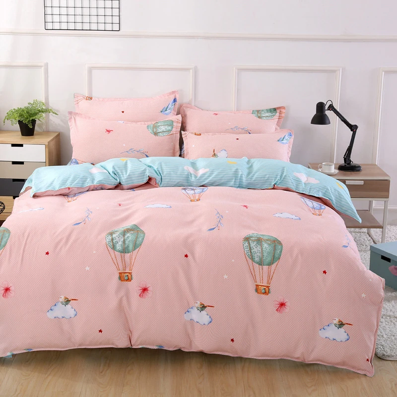 Pink Stripe Duvet Cover 3/4 pcs Bedding Set Kids Girls Bed Linen Single Full Queen King Size Quilt Comforter Pillow Case 180x220 | Дом и сад