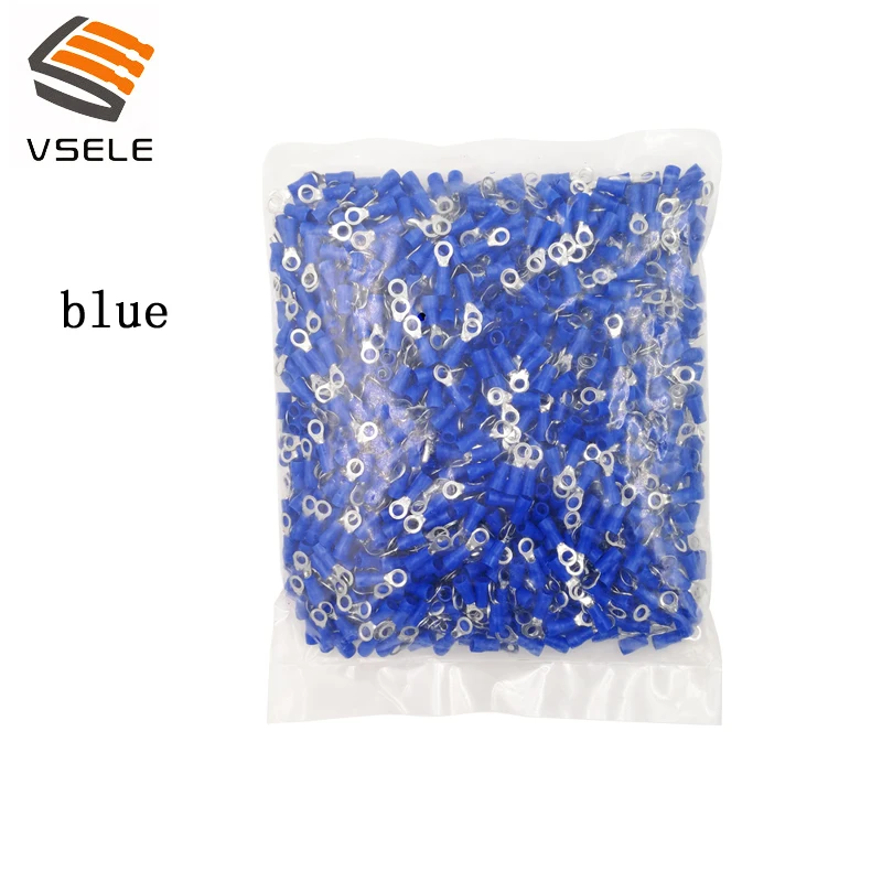 VSELE 1000 шт./лот кольцо обжимной изоляции RV2 3 4 5 6 8 10 для 1 2.5mm2 Кабельный