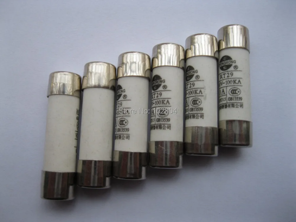 Заполненный порошковым картриджем керамический цилиндрический Fuse 10mm x 38mm 380V 10A 100