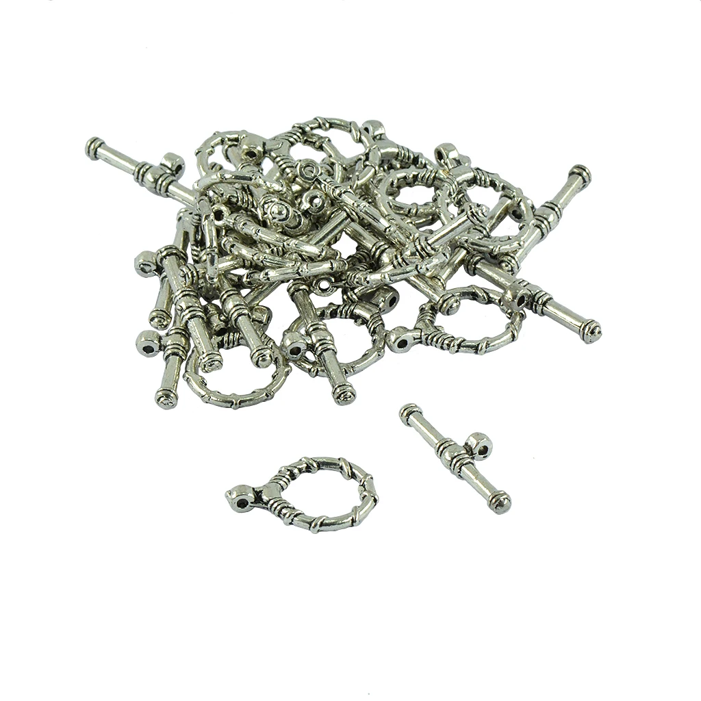 20 комплектов тибетский серебристый цвет проволочный завернутый узор OT Toggle