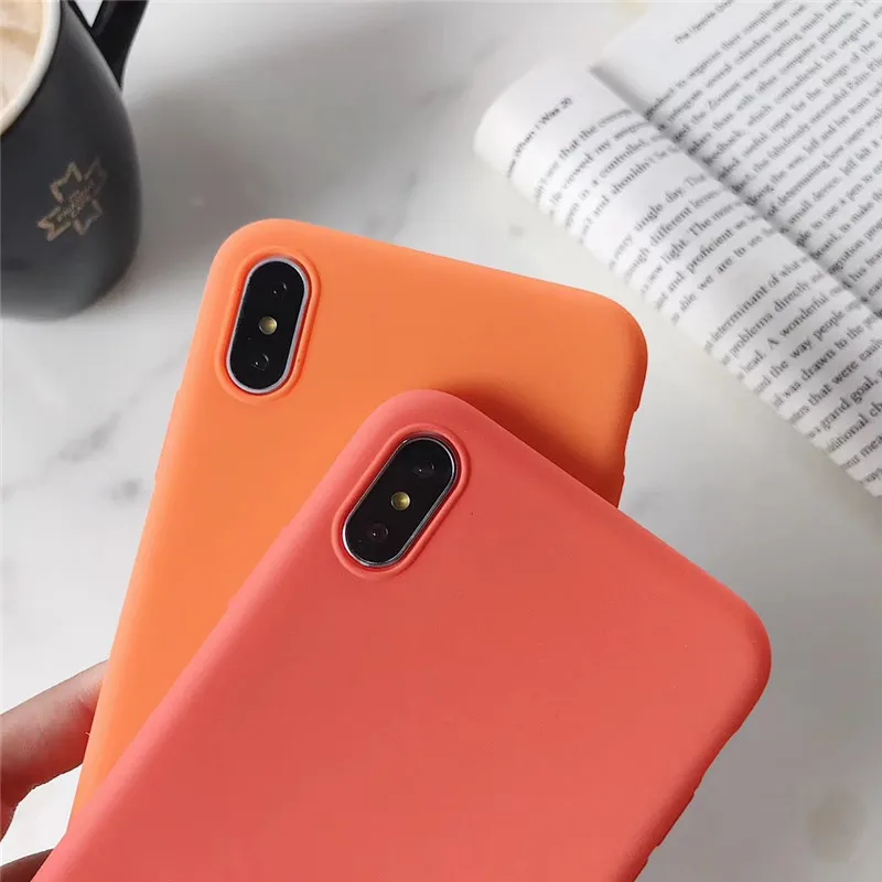 LACK Модный ретро оранжевый чехол для iPhone XS Max XR X 8 7 6S 6 Plus задняя крышка роскошный мягкий чехол из TPU Capa.