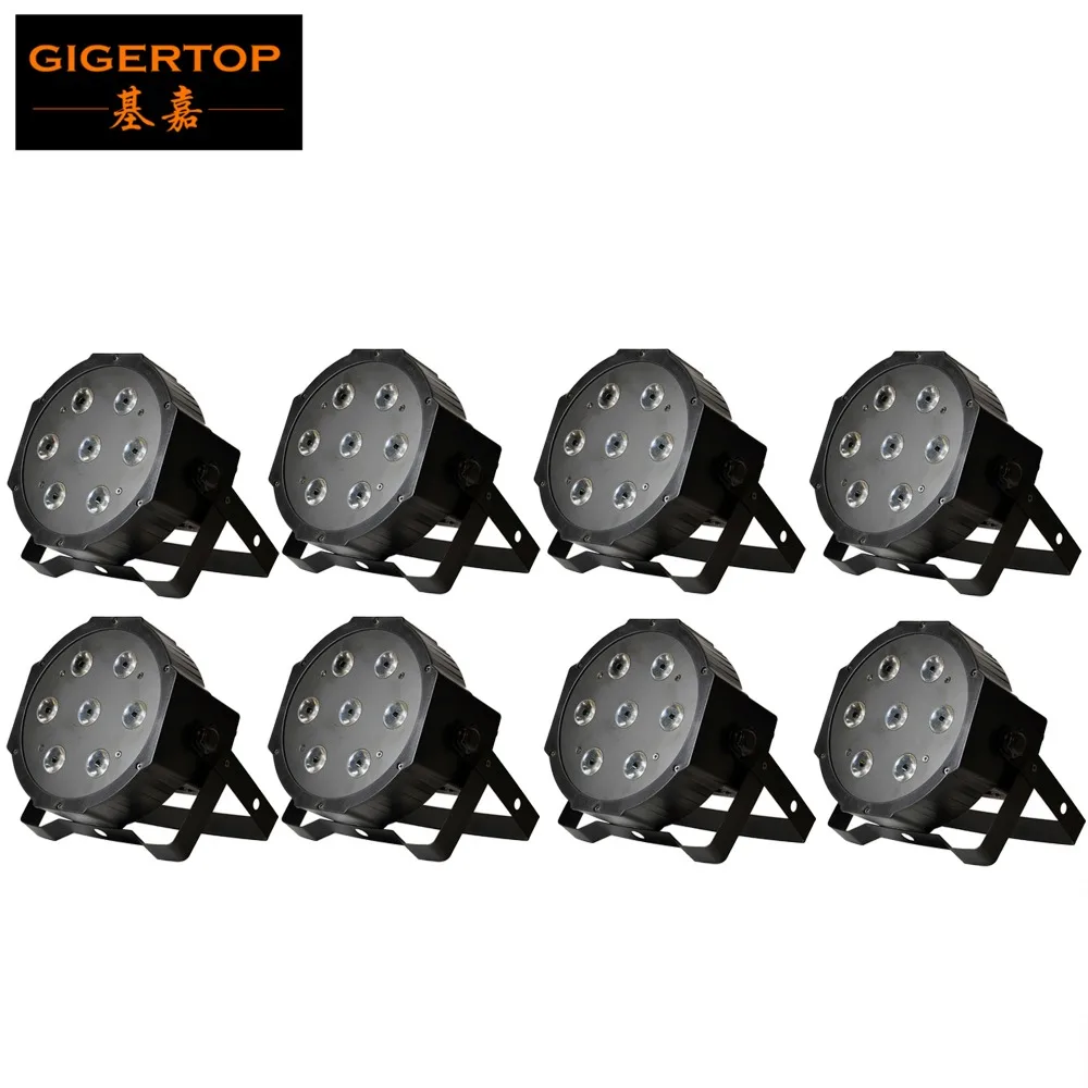 

TIPTOP сценическое освещение 7x12 Вт RGBW плоский светодиодный светильник Par 4 в 1 DMX сцсветильник светодиодный светильник с мощным входом/выходом ...