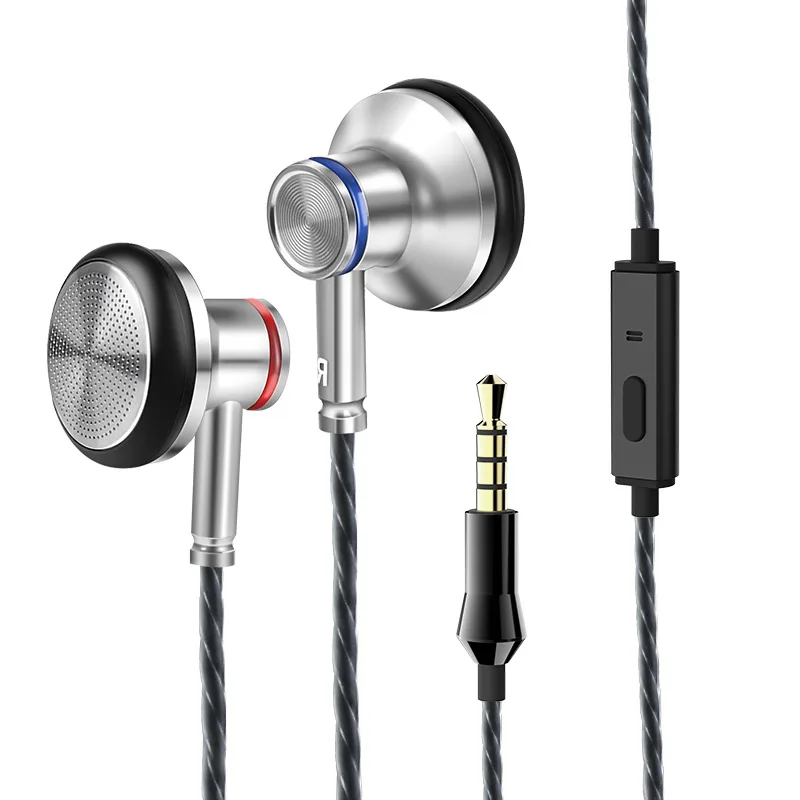 Проводные наушники POLVCDG A6, стиль, высокое качество, HIFI стерео, плоская головка, наушники для смартфонов, встроенный HD микрофон - Цвет: Silver