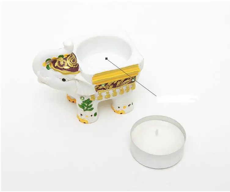 

Бесплатная доставка, 100 шт., сувениры на годовщину, подсвечник из смолы в виде цветного слона на удачу, подсвечник для свадебных подарков SN