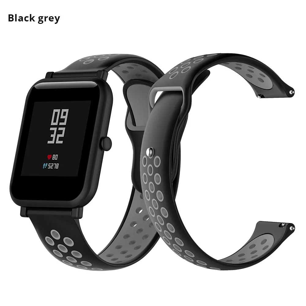 17 цветов силиконовый ремешок Amazfit Bip для Xiaomi Huami Amazfit Bip Молодежный браслет ремешок 20 мм общий ремешок для часов