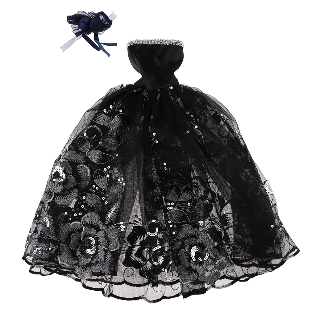 Модный топ-труба принцесса кукла платье бальное Ткань аксессуары для 1/3 BJD Кукла Одежда Черный