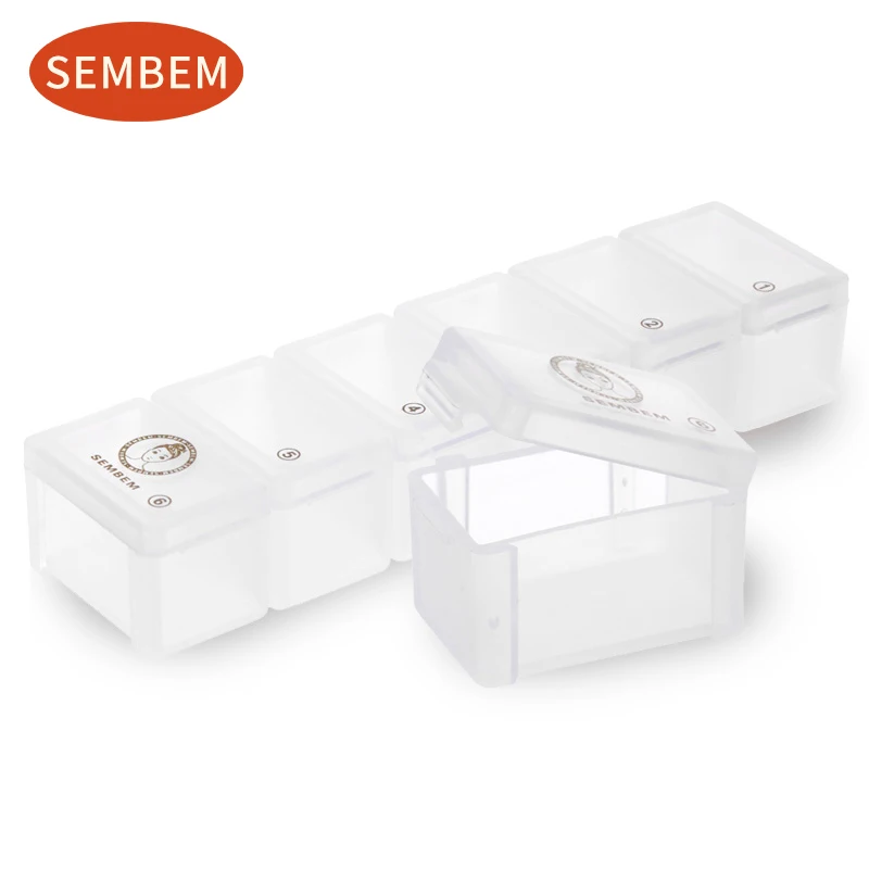 SEMBEM 6 Days Portable Tablet Pill Medicine Box Holder Detachable Storage Organizer Container Case Beauty Accessories | Красота и