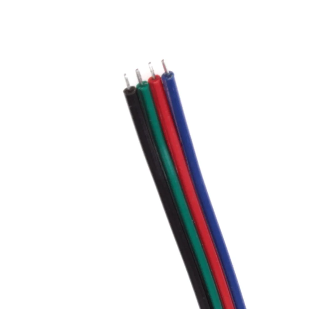 5pcs/lot 4pin Cable PCB Board Wire 10mm Free Welding Connector for 5050 LED RGB Strip light Female Adapter | Обустройство дома