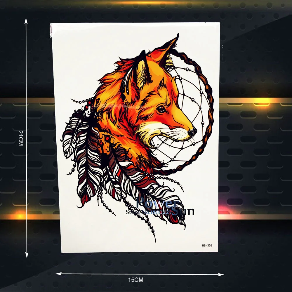 25 стилей большой боди арт Татуировка рукав на руку женская сексуальная лиса