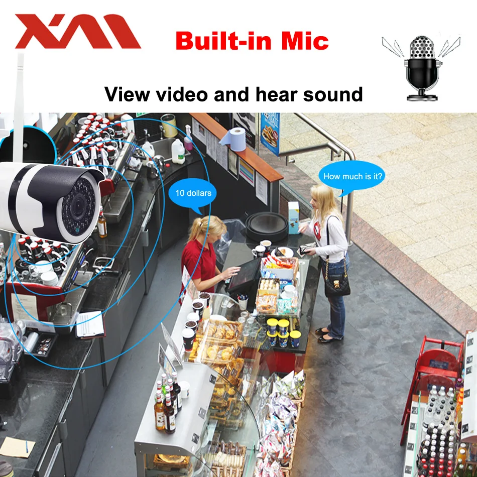 XM Sony IXM323 Беспроводная 3.0MP наружная Водонепроницаемая цилиндрическая ip камера Wifi
