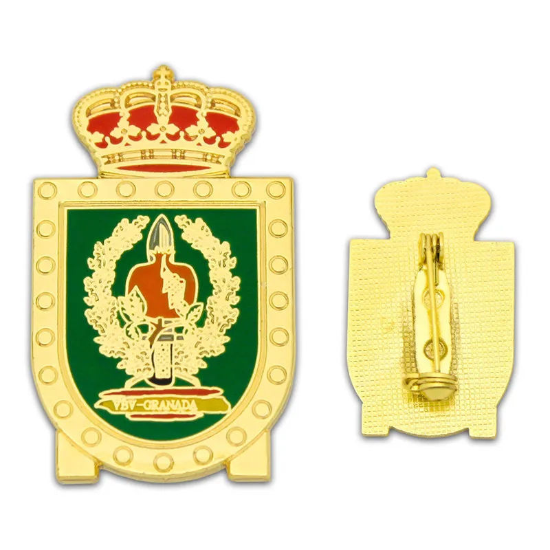 

Custom metal crown badge pin cheap custom gold-plated pin medal